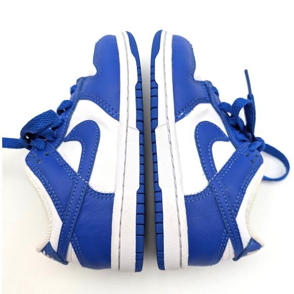 Nike Dunk Low Trainers Shoes Round Toe White Hyper Royal Size US11C EU28 - Picture 9 of 11